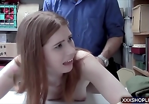 Irish redhead shoplifter legal age teenager chick acquires dress down screwed