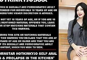 Sexy pornstar Hotkinkyjo self anal fisting plus prolapse in the kitchenette