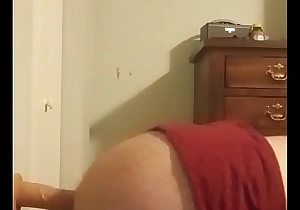 Chubby boy fucks his ass with the addition of tastes it