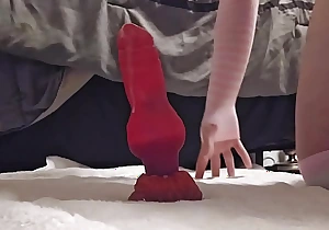 Knoty femboy plays with his toy