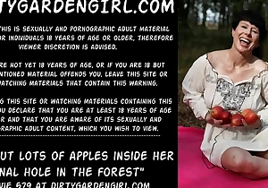 Dirtygardengirl aggregate stash abundance of apples inside their way anal hole in the forest