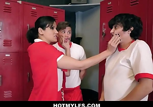 Porky's movie parody - milf gym teacher DP threesome from two h boys