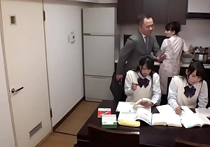 Japanese father fuck his teen daughters