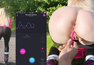 Remote controlled vibrator while exercising in public ends concerning hot anal