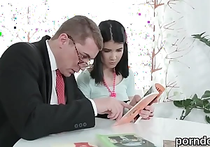 Uncultured schoolgirl gets seduced and fucked by her senior teacher