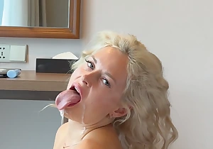 I sit my ass on his cock, and then I suck the cum relish in him