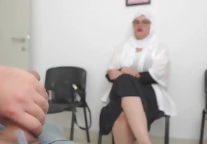 This Muslim woman is SHOCKED !!! I in out my cock in Hospital waiting room.