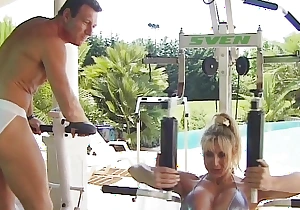 Big boobed muscled French MILF enjoys dick in ass