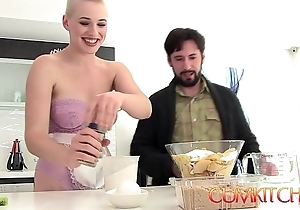 Cum kitchen: bald blonde beamy swag pamper riley nixon rides horseshit and bakes a woman of easy virtue