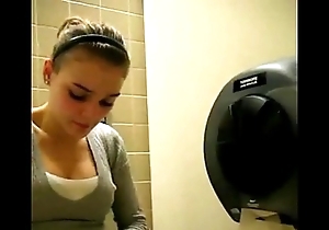 Legal age teenager pervert and high point to toilet wc
